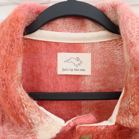 Upcycled Mohair Blanket Jacket With Fringe Plaid Vintage Wool M • L • XL • 2XL - Picture 3 of 10